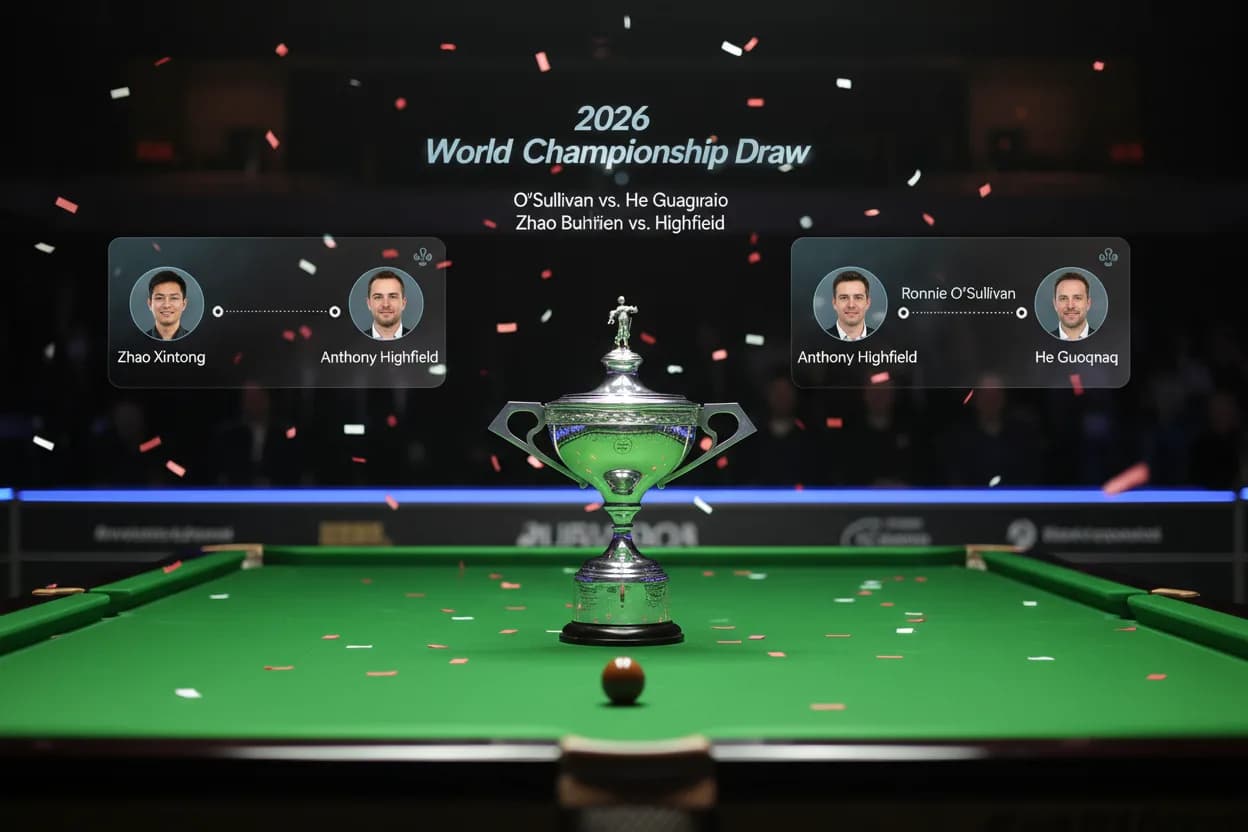 2026 Halo World Championship Draw: Zhao Xintong Meets Highfield, O'Sullivan Faces He Guoqiang