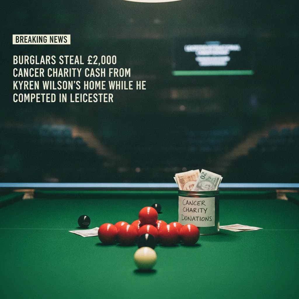 Burglars Steal £2,000 Cancer Charity Cash from Kyren Wilson's Home While He Competed in Leicester
