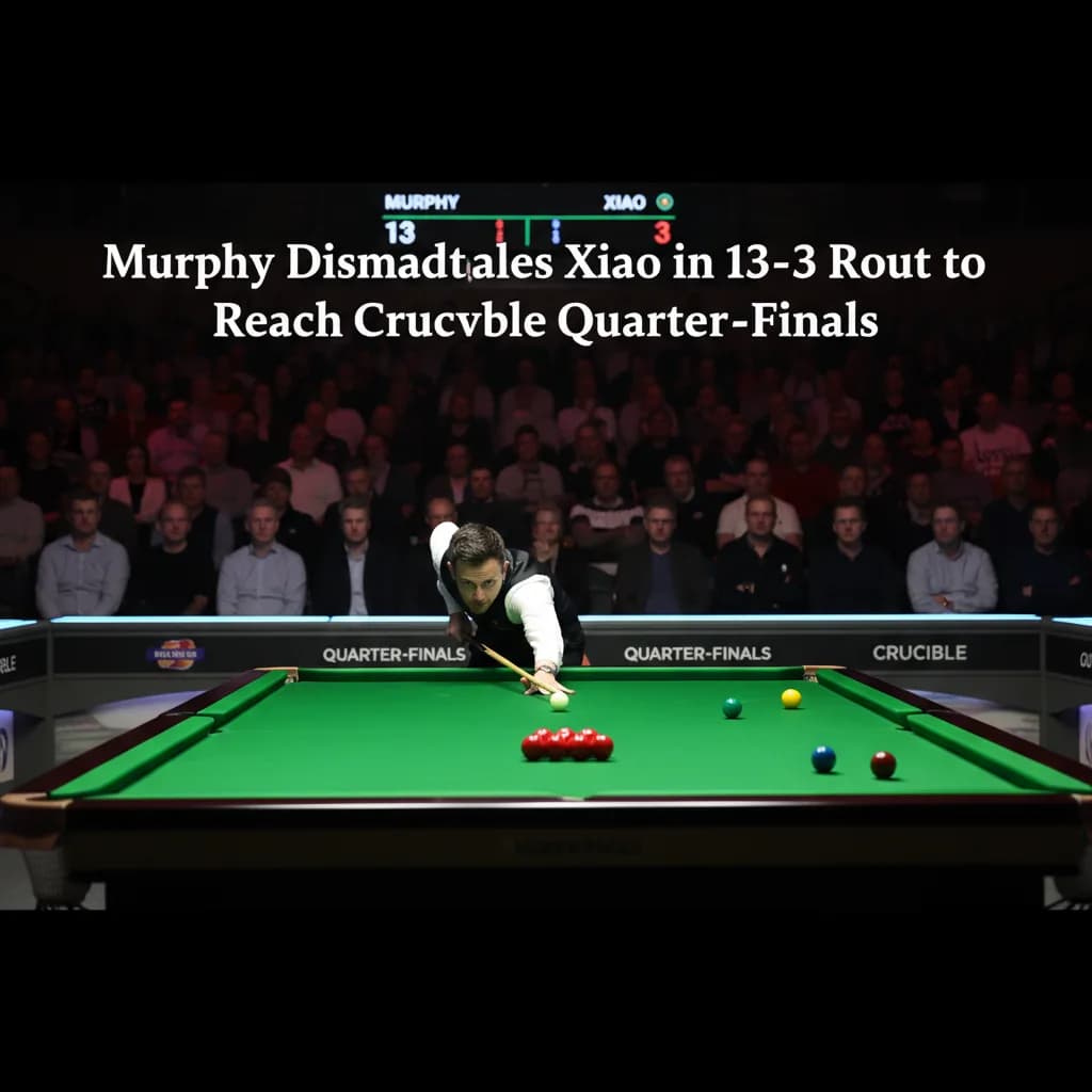 Murphy Dismantles Xiao in 13-3 Rout to Reach Crucible Quarter-Finals