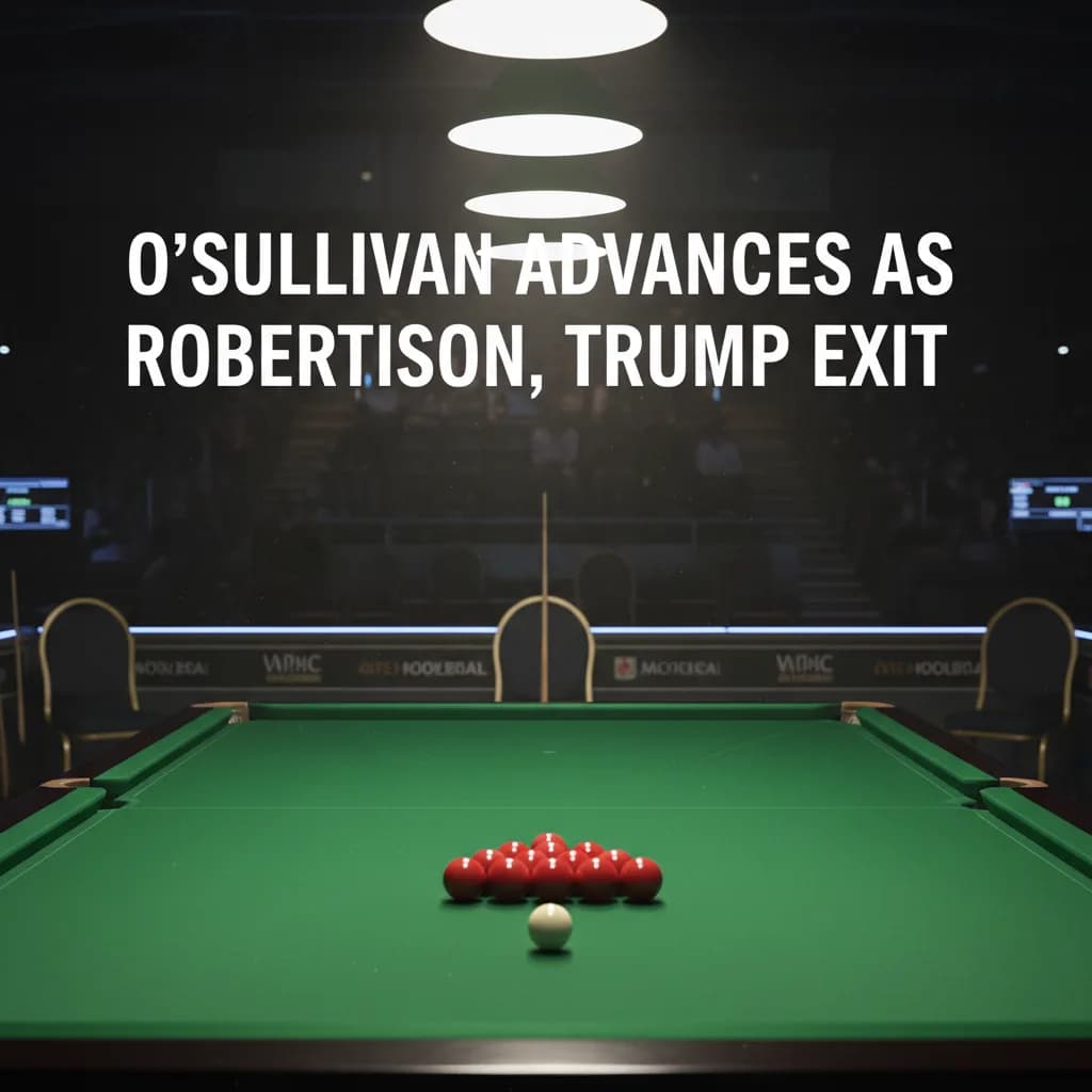 O'Sullivan Advances as Robertson, Trump Exit
