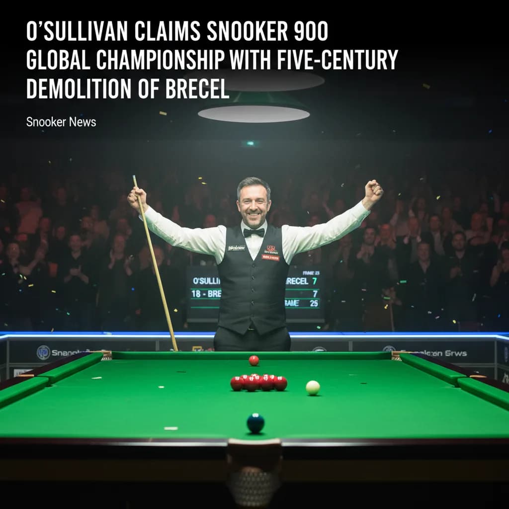 O'Sullivan Claims Snooker 900 Global Championship With Five-Century Demolition of Brecel