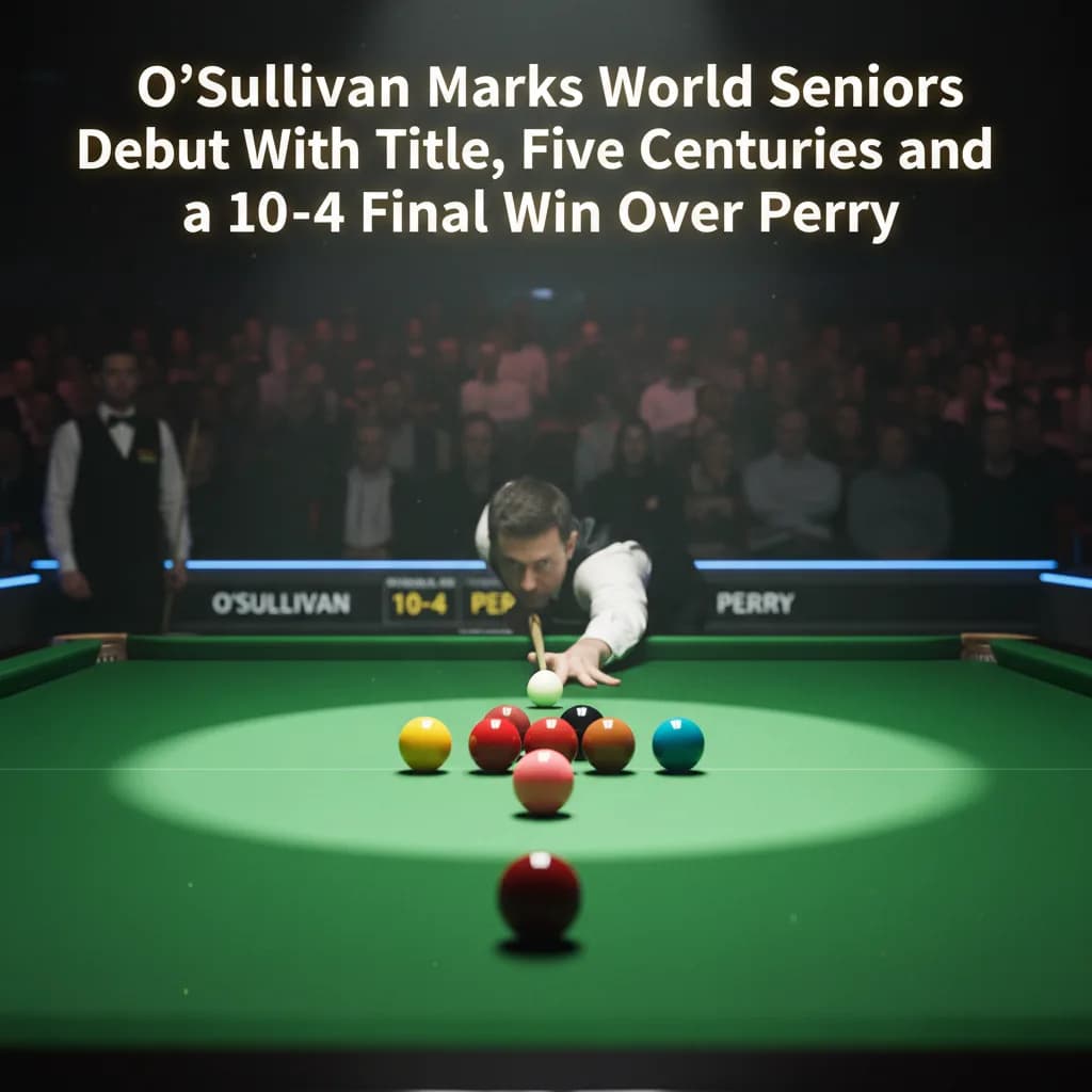 O'Sullivan Marks World Seniors Debut With Title, Five Centuries and a 10-4 Final Win Over Perry