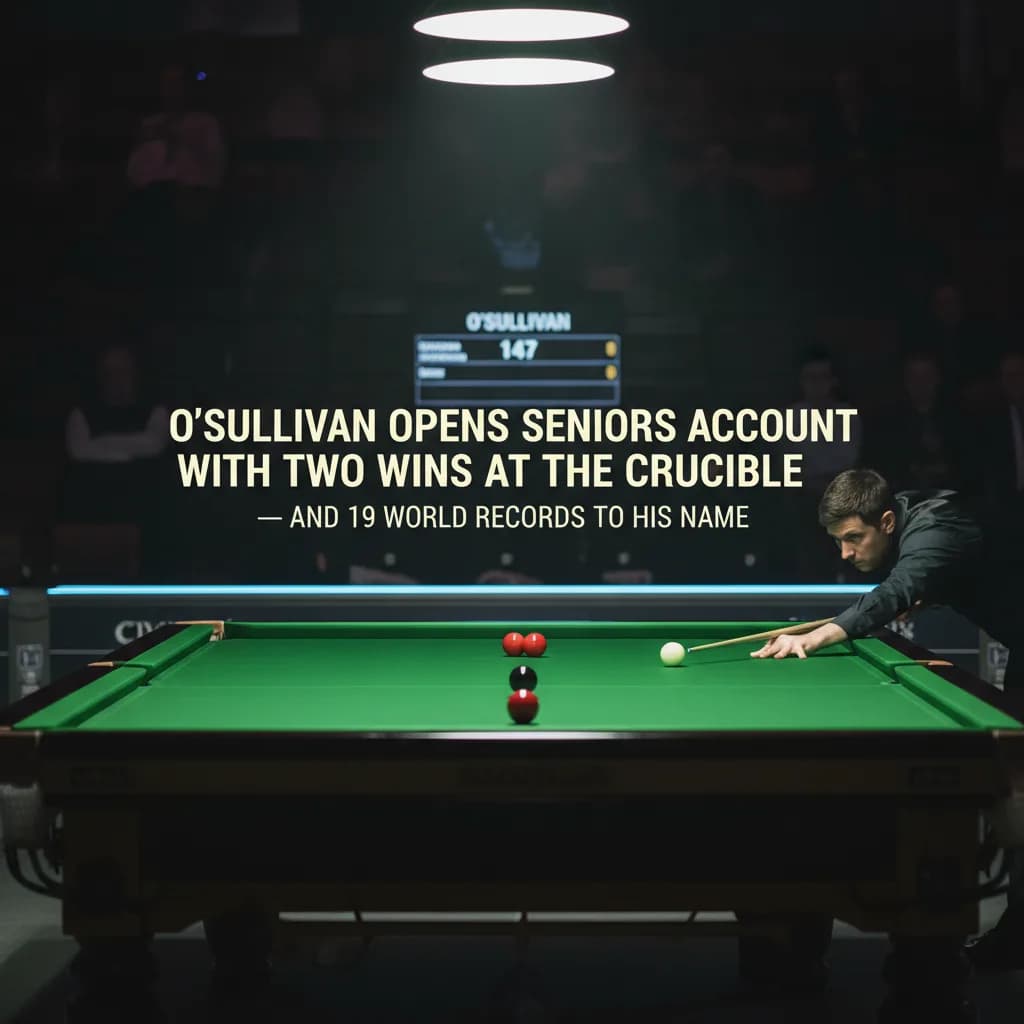 O'Sullivan Opens Seniors Account With Two Wins at the Crucible — and 19 World Records to His Name