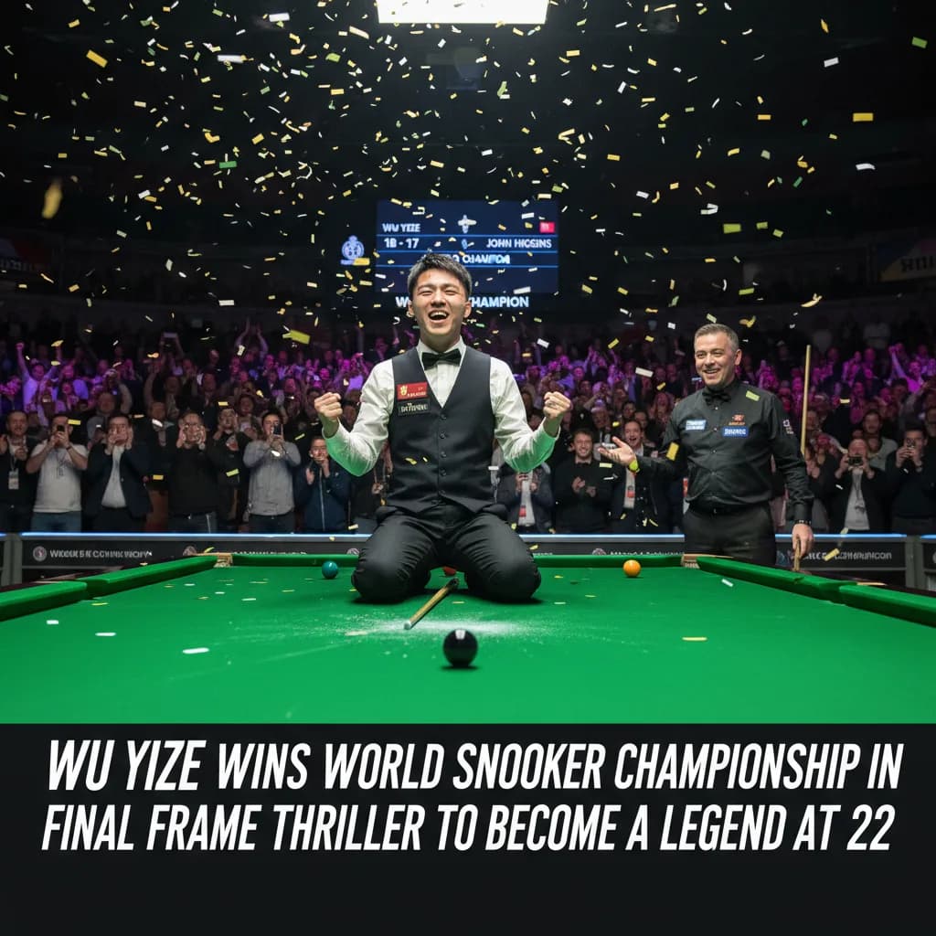 Wu Yize Wins World Snooker Championship in Final Frame Thriller to Become a Legend at 22