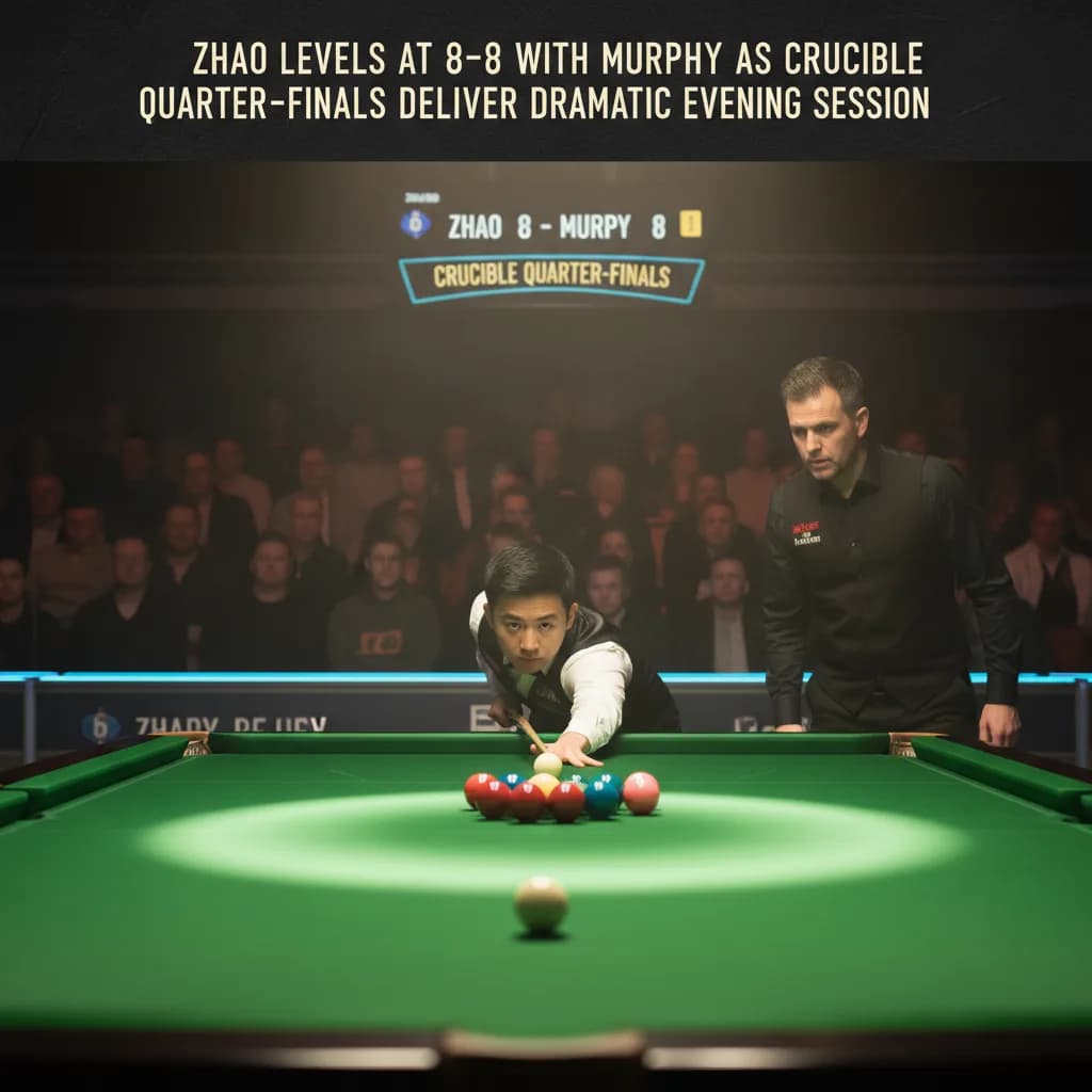 Zhao Levels at 8-8 With Murphy as Crucible Quarter-Finals Deliver Dramatic Evening Session