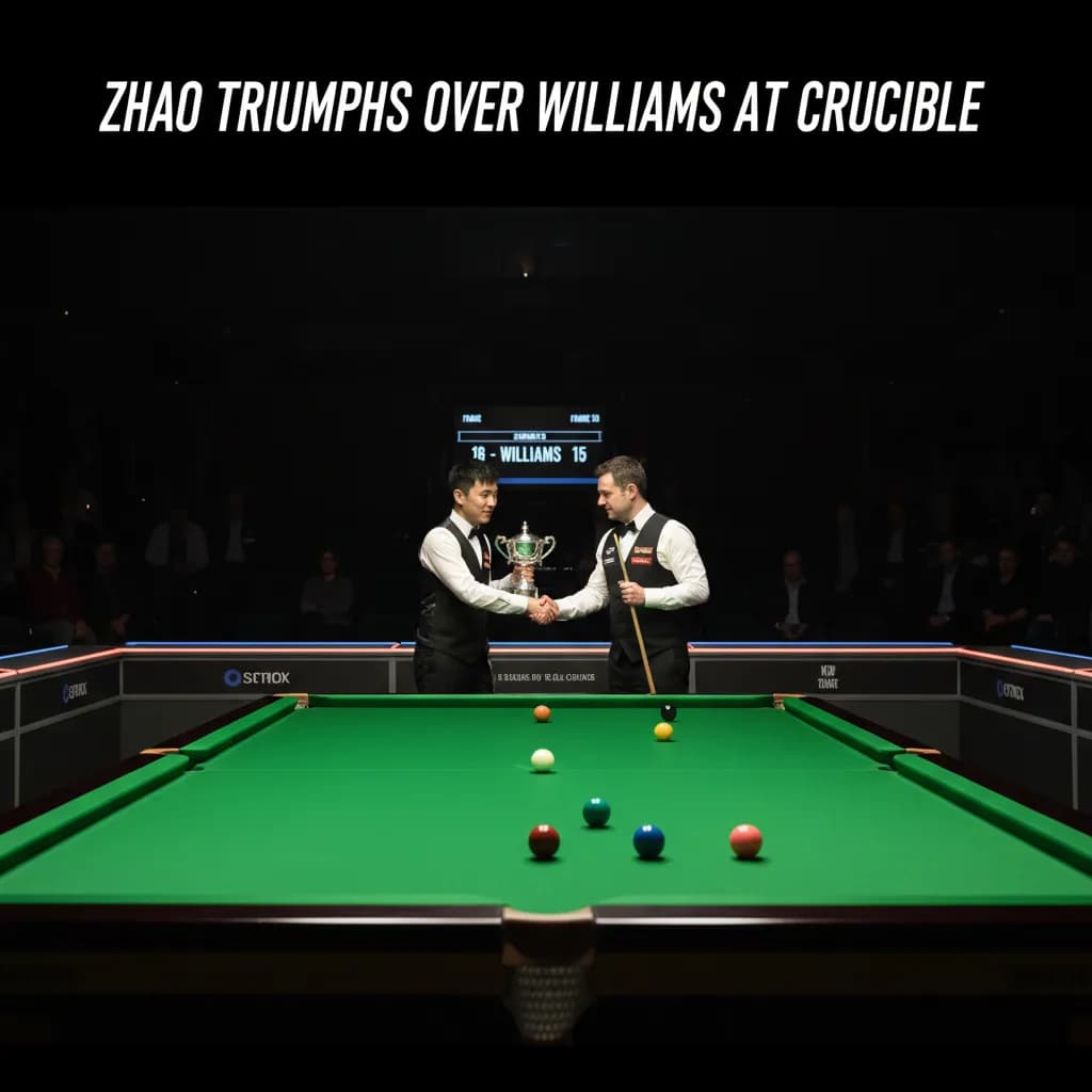 Zhao triumphs over Williams at Crucible